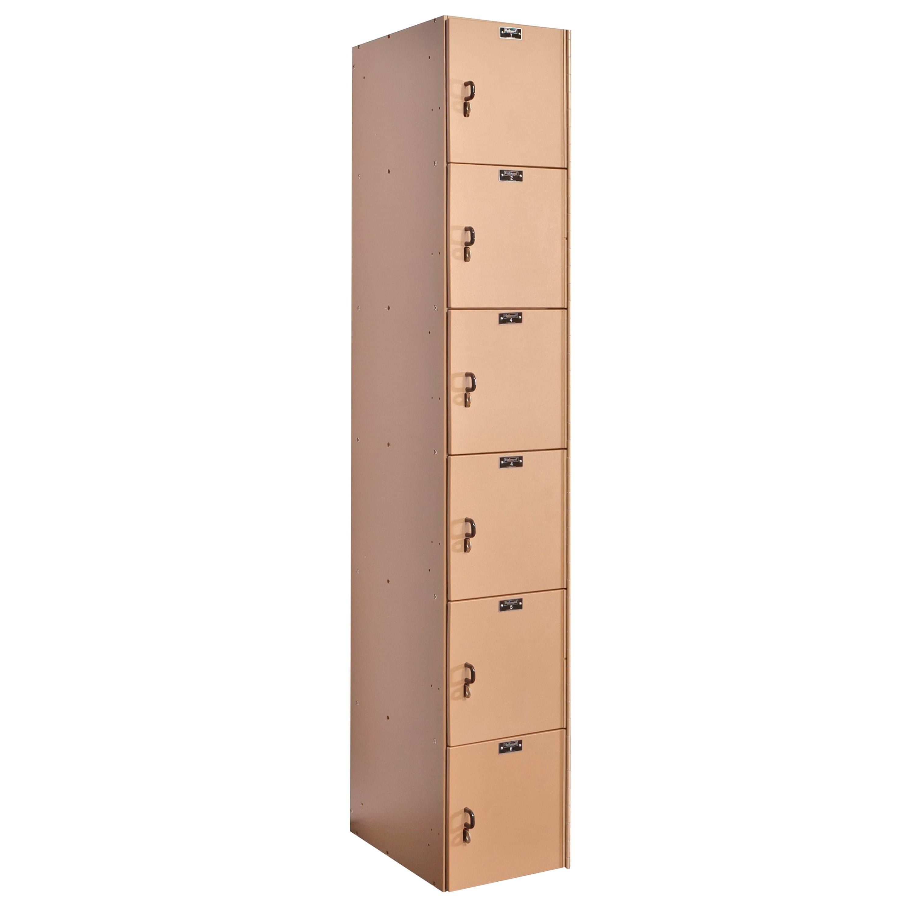 Hallowell AquaMax HDPE Solid Plastic Locker — 6 Tier, 1 Wide HPL1282-6A-TE YourLockerStore